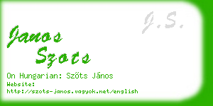 janos szots business card
