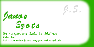 janos szots business card